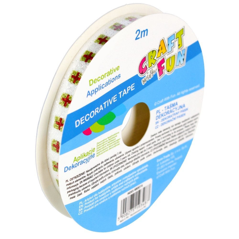 DECORATIVE SELF-ADHESIVE TAPE WHITE 2M CRAFT WITH FUN 480014